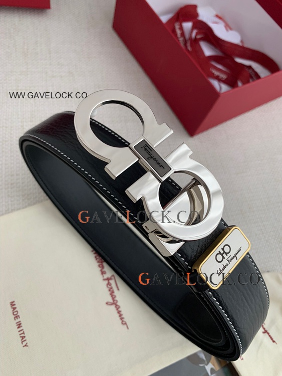 AAA Quality Ferragamo Gancini Double sided Belt 8 clasp